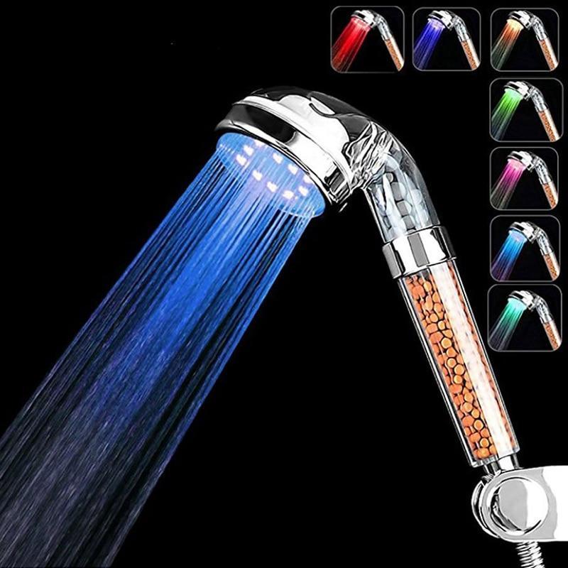 Tête de douche LED avec filtre à eau